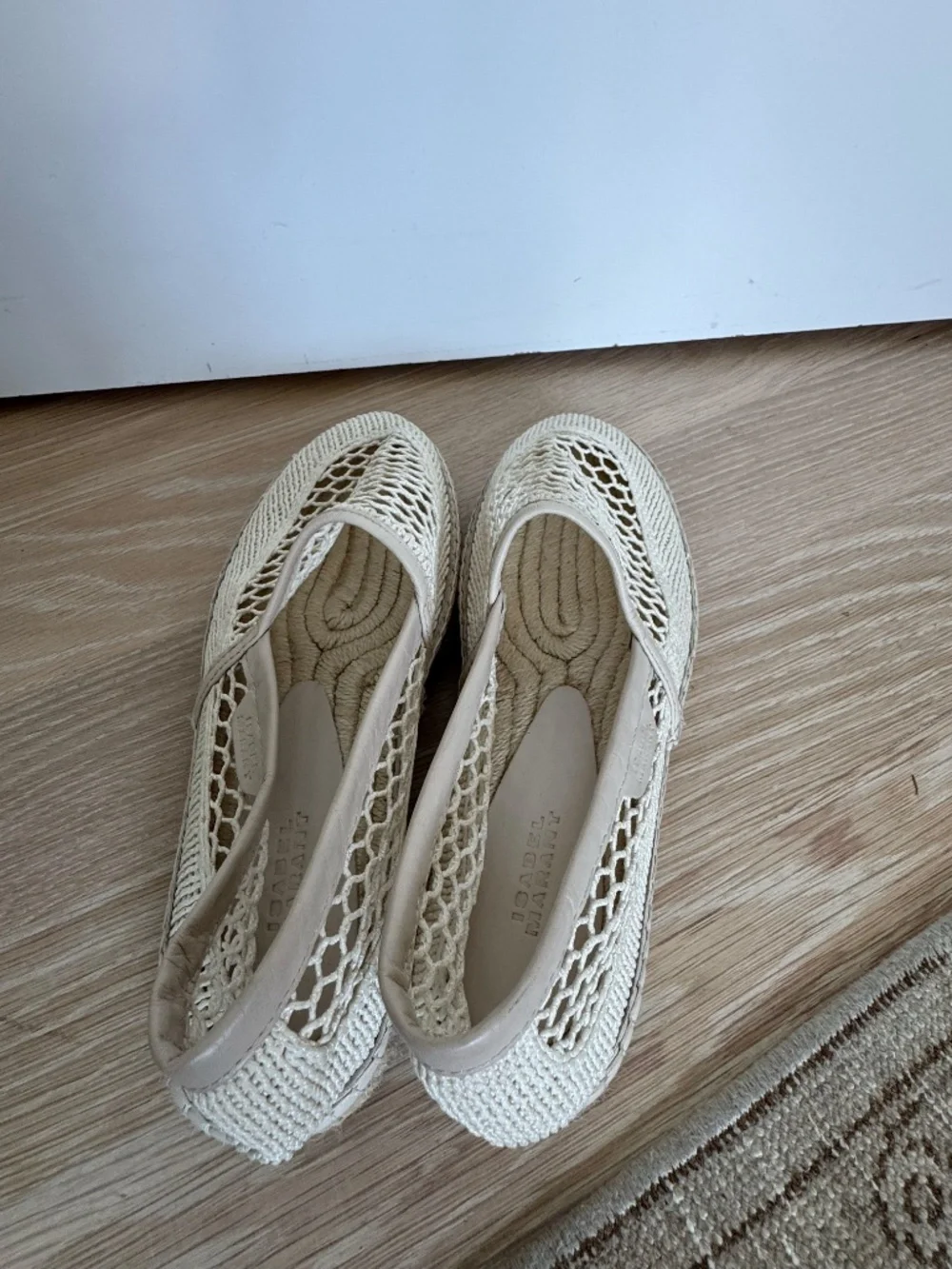 Isabel Marant Cream Crochet Mesh Espadrille Flats Size 38